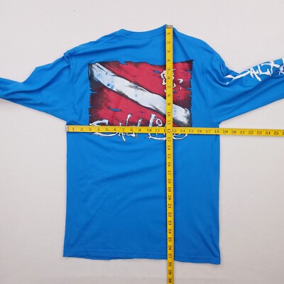 Salt Life Shirt Mens Small Blue Pirate Flag Skull Fishing Outdoor