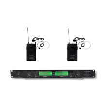 Musysic 2 Channel Dual Uhf Lapel / Lavalier & Headset Wireless Microphone System