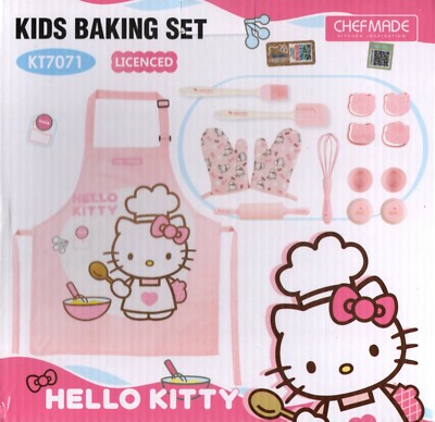 Hello Kitty Kinder Back-Set Schürze Handschuhe Schneebesen Muffinförmchen Pinsel