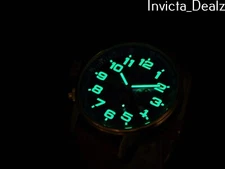 Invicta 46MM Men Superluminova I-Force Lefty Chrono Genuine Leather SS Watch