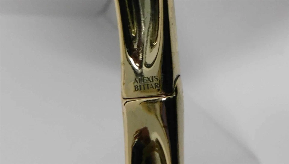 Ожерелье ошейник Alexis Bittar синее акриловое прозрачное кабошон золото металл на петлях - Изображение 3 из 3