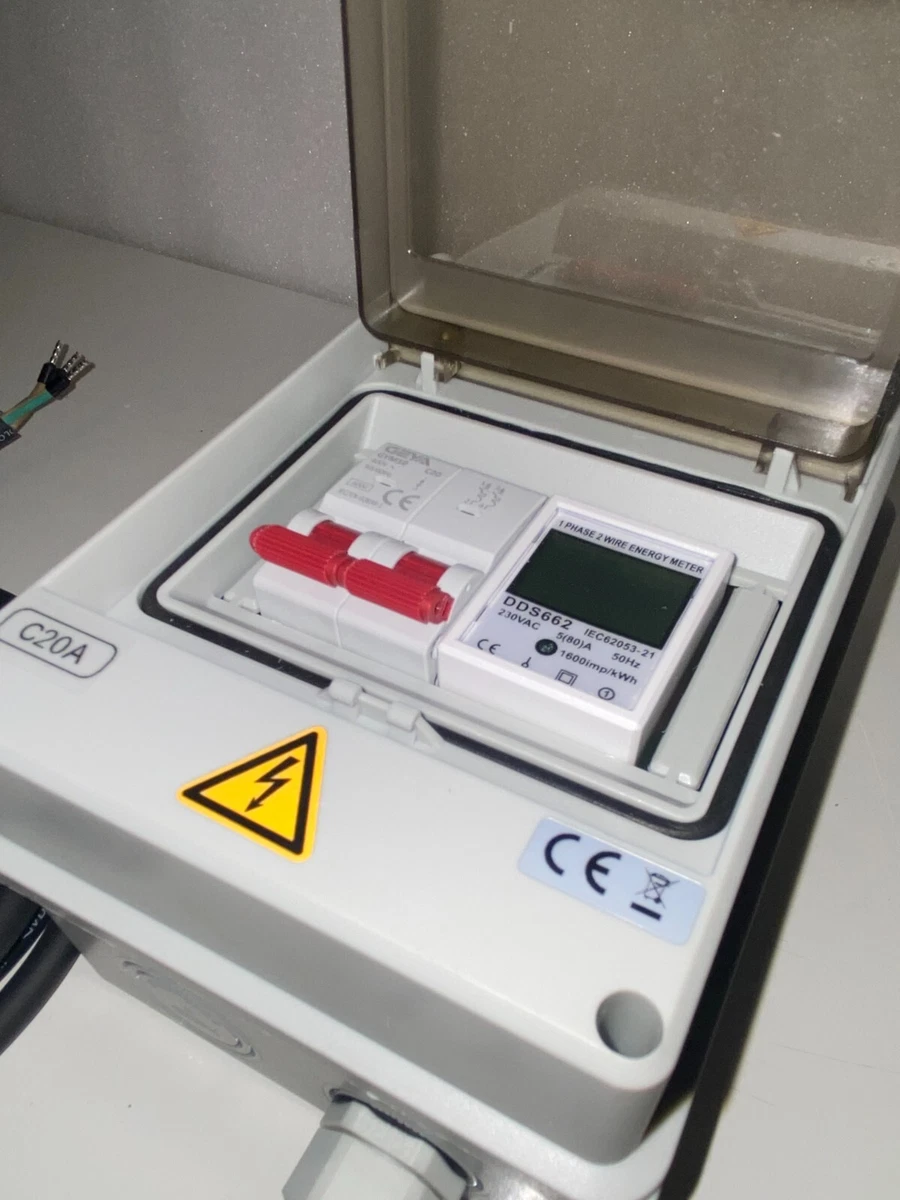 Wieland Einspeisesteckdose C16A mit LCD Ertrag Zähler Für Balkonkraftwerk