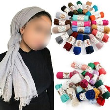 Women's Muslim Crinkle Hijab Scarf Wrinkle Cotton Viscose Scarves Shawls Wraps