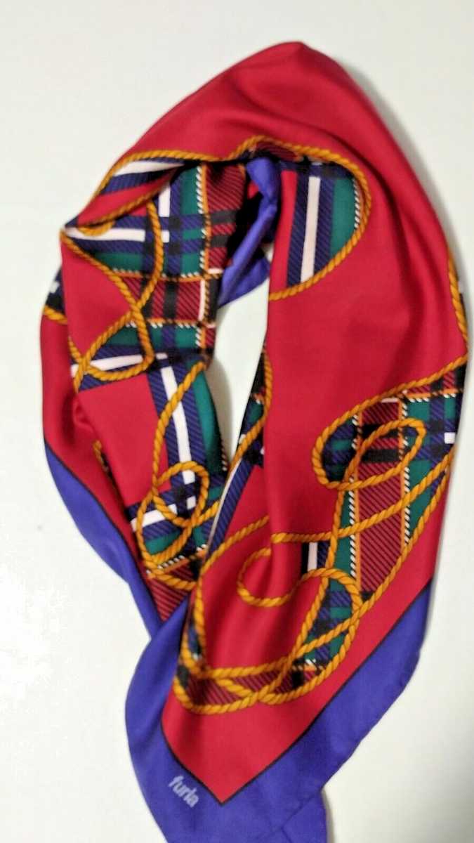 FURLA SCARF 100% ORIGINAL SILK SCARF MADE IN ITALY