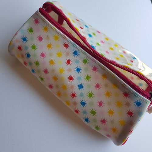 Colour swirl soft pencil case Vinyl stationary sewing bag zipper 19cm school - Picture 3 of 16