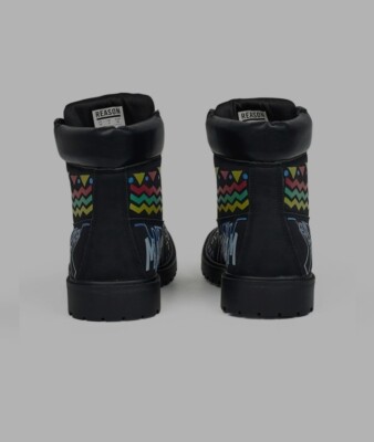 Malcolm X Reason Collab Graphic Print Boots-Black Size 12 | eBay