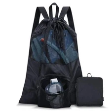 Packable Swim Bag Mesh Swim Drawstring Backpack with 35L Upgraded Capacity & ...