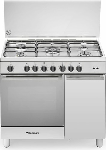 Bompani Cucina a Gas con Forno Elettrico 5 Fuochi 90x60 cm Inox BO943CF/L |  eBay