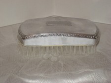 VINTAGE ALUMINUM HANDLE CLOTHES BRUSH W/ LIGHT BRISTLES
