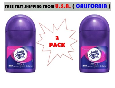 Lady Speed Stick PRO 5 EN 1 Antitranspirante Desodorante Roll On 50 Ml 2 Pack