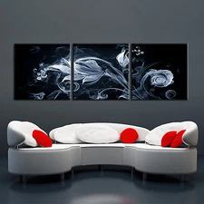 Abstract ready to hang 3piece modern mounted on MDF wall art/Improved canvas art