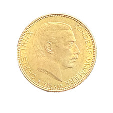 Denmark 1914 Gold 20 Kroner UNC Christian X