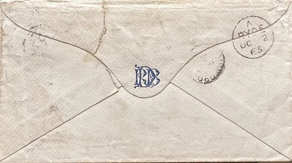 GB QV 1865 RYDE, ISLE OF WIGHT COVER PENNY RED PL98 ‘SK-SL’ & ‘QB-QC’ 02ND OCT - Image 2 of 2