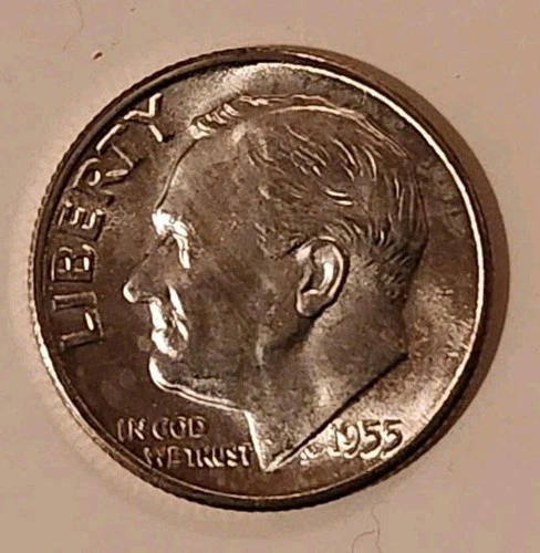 1955 S Roosevelt Dime Uncirculated 90% Silver