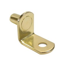 Rok Hardware 1/4" L-Shaped Shelf Support Pin with Hole, Brass (25 Pack) 25