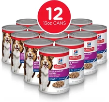 Hill's Science Diet Wet Dog Food Adult 7+ Stew Beef 12.8 oz 12 Pack