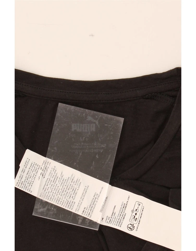 Camiseta Top PUMA Mujer Gráfica Reino Unido 16 Grande Algodón Negro BZ11 Foto 3 de 3