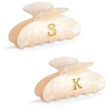 2Pcs Medium Letter Hair Claw Clips - Women Stylish Monogram Hair Claw, SK