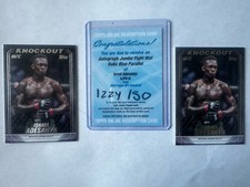 2024 Topps Knockout UFC Jumbo Fight Relic Auto Israel Adesanya Blue /50 & 2 Base