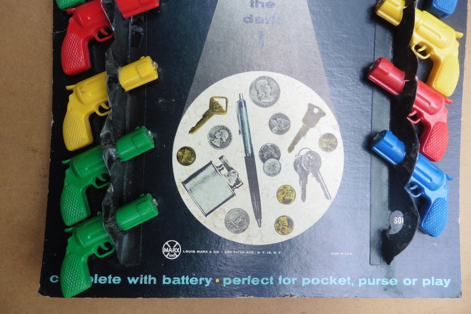 1950s MARX Little Detective Mini Pistol Flashlight Counter Display w 11 ...
