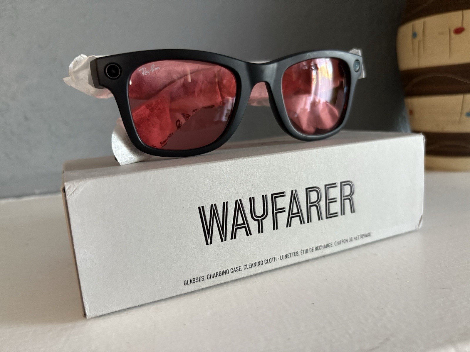 RAY-BAN Meta Wayfarer RW4006 Smart Sunglasses Special Edition Matte Black/ Red
