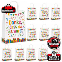 GeschenktüTen 12Er Set Kindergeburtstag Kraftpapier Bunt Mit Henkel