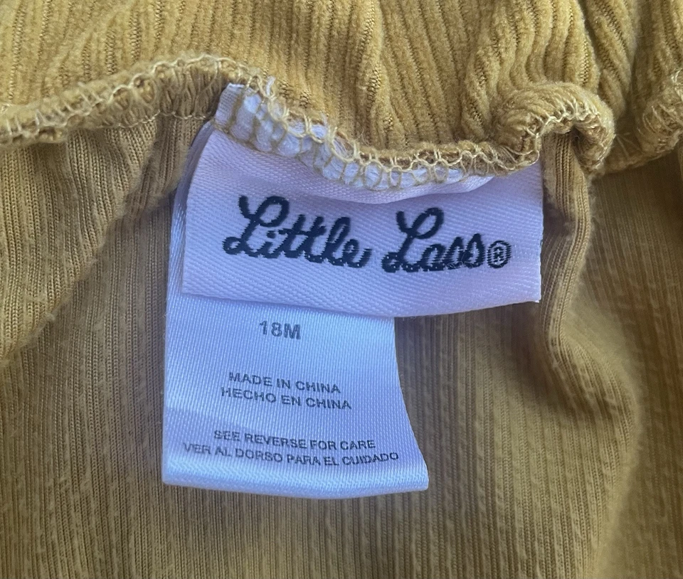 Little Lass Baby Girl Size 18M Mustard Yellow Pull on Skirt Accent Buttons flaw - Image 2 of 4