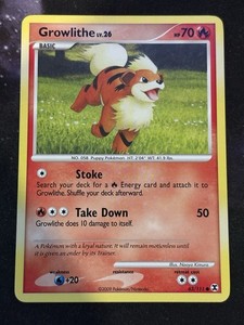 Growlithe - 63/111 - Rising Rivals - Pokémon TCG - 2009 LP NON HOLO