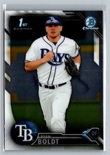 2016 Bowman Draft #BDC-118 Ryan Boldt Chrome ROOKIE 1st Tampa Bay Rays