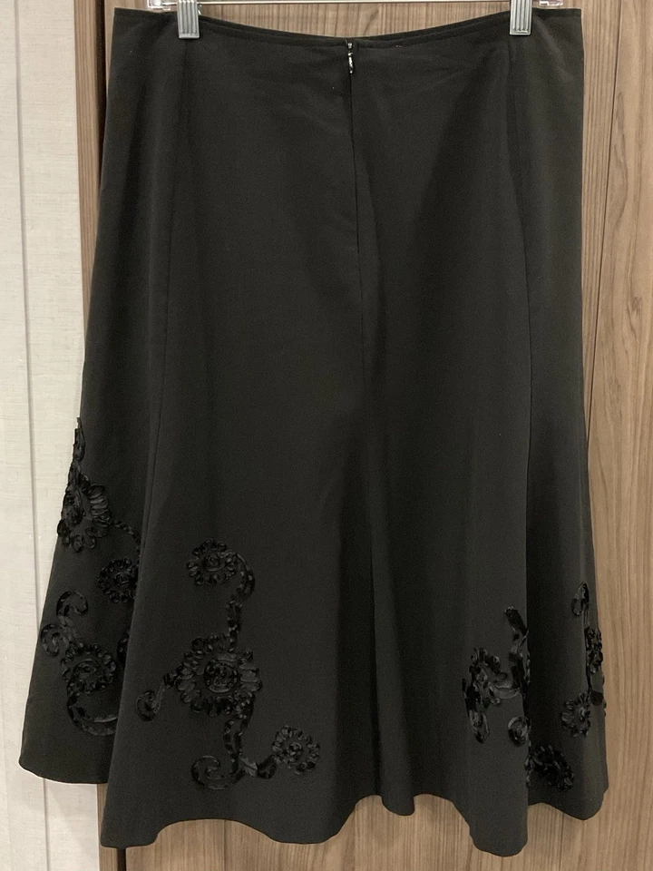 Camille La Vie Womens Long Black Lace Embroidered ZIP Back Skirt Size 10 - Изображение 2 из 4