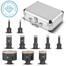 STAHLWERK Couronnes diamantées Set de 10 pièces 6-68 mm M14 Forets diamantés