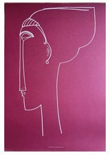 AMEDEO MODIGLIANI Splendido Seriagrafo BELLE ARTI anni 90 "TESTA DI PROFILO" 1911