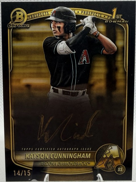 2025 Bowman Draft Chrome Prospect Auto Kayson Cunningham Gold Ink /15 #CPA-KC