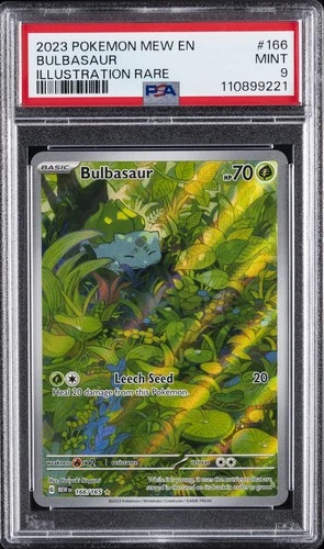 2023 POKEMON MEW EN-151 ILLUSTRATION RARE #166 BULBASAUR PSA 9