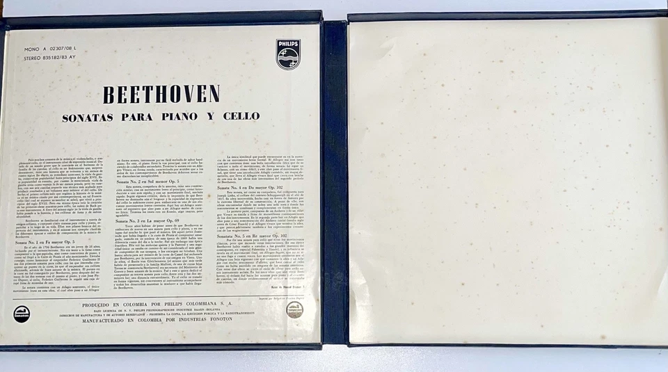Mstislav Rostropovich Sviatoslav Richter - Beethoven Sonatas para Piano Box 2 LP - Image 3 of 4