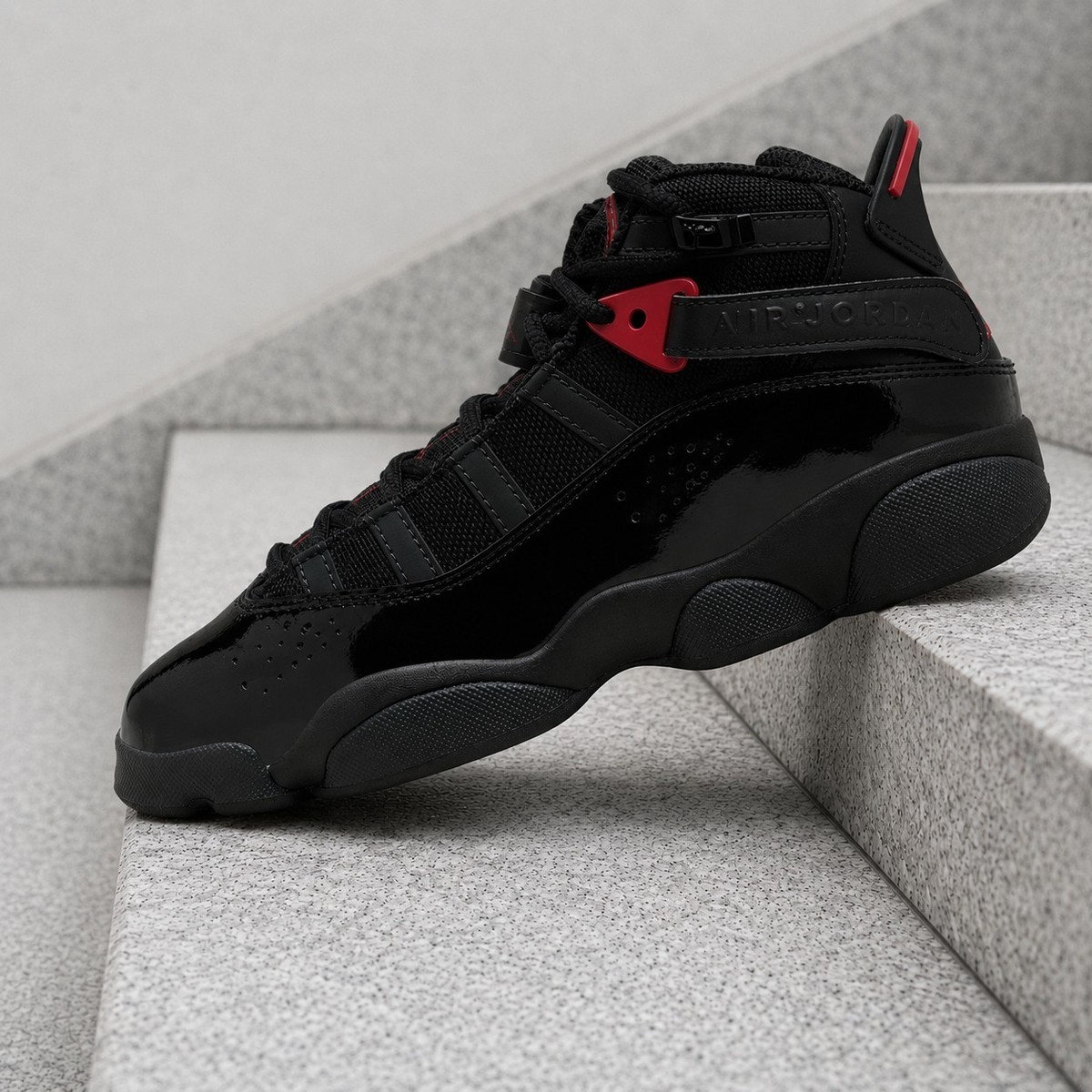 Nike Air Jordan 6 Rings Black Anthracite Fire Red 323419-026