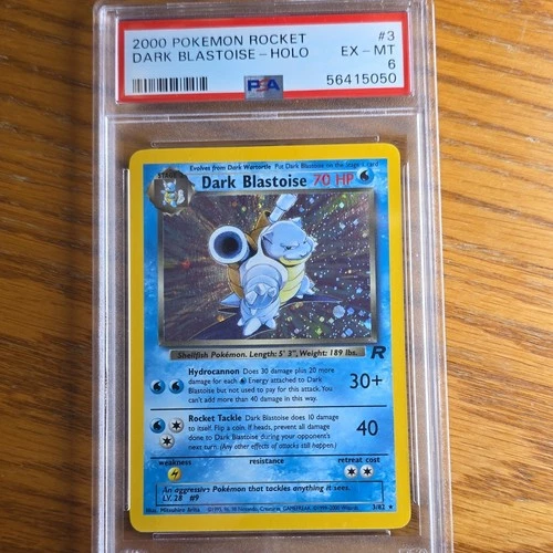 Pokémon TCG Dark Blastoise Holo Rare Team Rocket 3/82 2000 Unlimited PSA 6
