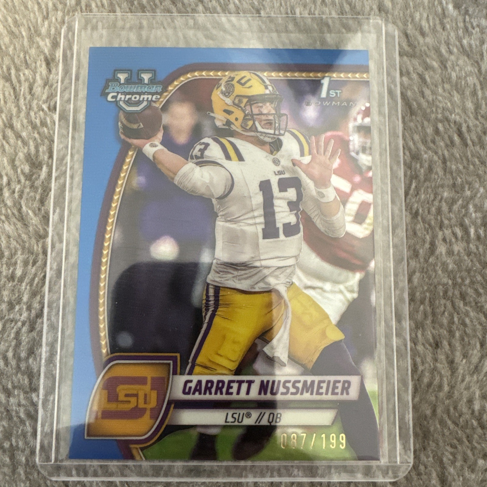 GARRETT NUSSMEIER 2024 1st Bowman Chrome U Blue Refractor /199 Rookie Card RC #5