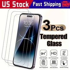 3X Tempered Glass Screen Protector For iPhone 15 14 13 12 11 Pro Max XS XR 8 7 6