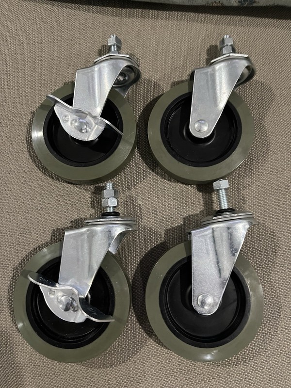 4 Inch Gray Polyurethane Wheel Swivel Threaded Stem Caster with Brake