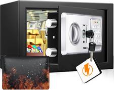 Mejasg Home Safe Box with Fireproof Bag, Small Safe for Home with USB Type-C Por