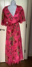 HOPE & IVY PINK FLORAL MAXI WRAP DRESS 18 WORN ONCE 