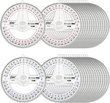 360  Protractor Pack of 30 Protactors Plastic Protractor Math Protractors Cle...