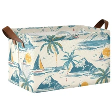 Storage Cubes Foldable Storage Bin Baskets with Double Handles Lines Dashes D...