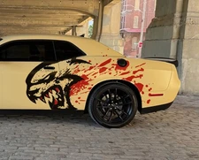 Hellcat Decal Sticker for Challenger, Charger, Durango SRT. Blood Splatter.