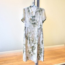 Beige Green Bamboo A Line Dress - Chinese Traditional Qipao