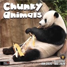 Chunky Animals 2026 Wall Calendar 12 Month  12  x 24  Open  Thick  Sturdy Pap