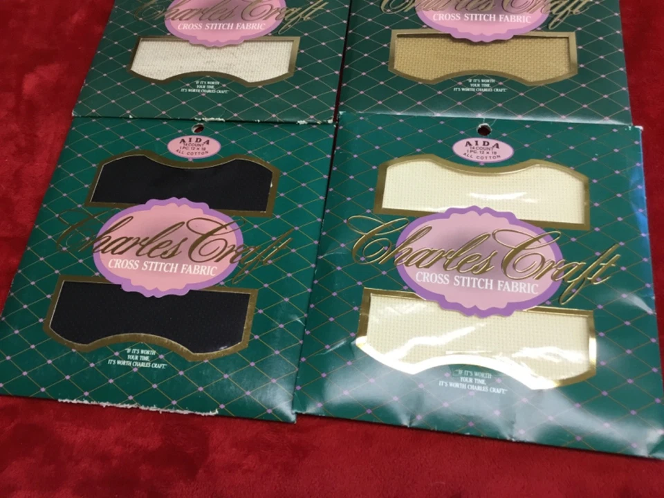 Charles Craft Cross Stitch 14 ct Aida in Old Gold, Black, Lt. Oatmeal, Ivory - Image 3 of 4