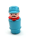 Vintage Fisher Price Little People Train Conductor 1973 Mustache Neckerchief