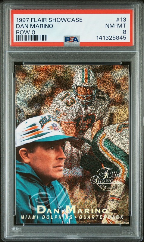 1997 FLAIR SHOWCASE ROW 0 #13 DAN MARINO PSA 8